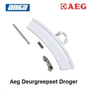 Aeg Deurgreep-set Set compleet, wit,4055237731, Origineel AEG Onderdelen, 2.01.29.02-0, T65772, T5127, EDP2074, Aeg Deurgreep Wasdroger,Aeg Deurgreep Droger,